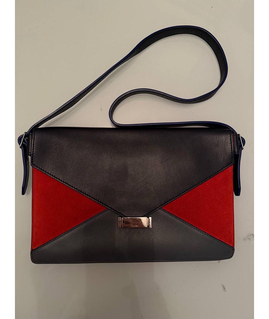 CELINE Темно-синяя кожаная сумка через плечо, фото 9