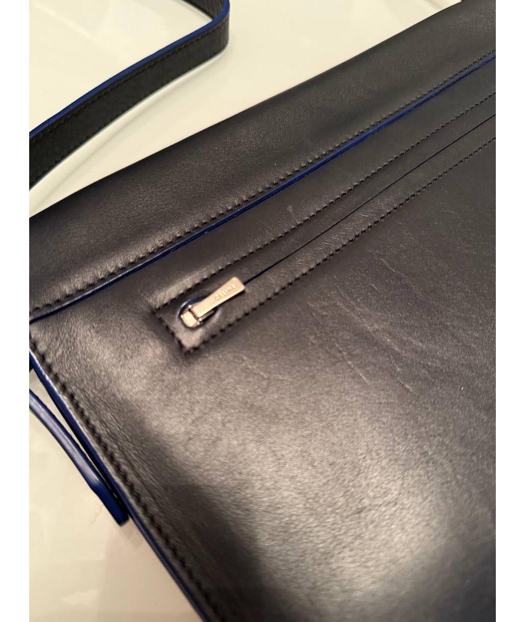 CELINE Темно-синяя кожаная сумка через плечо, фото 8