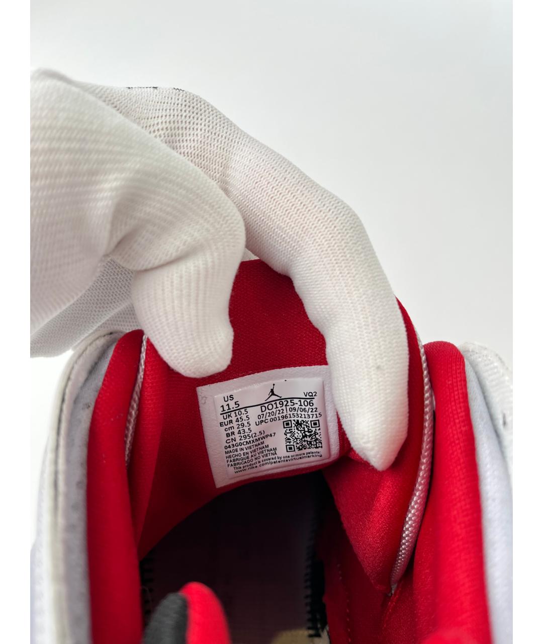JORDAN Белые кожаные высокие кроссовки / кеды, фото 6