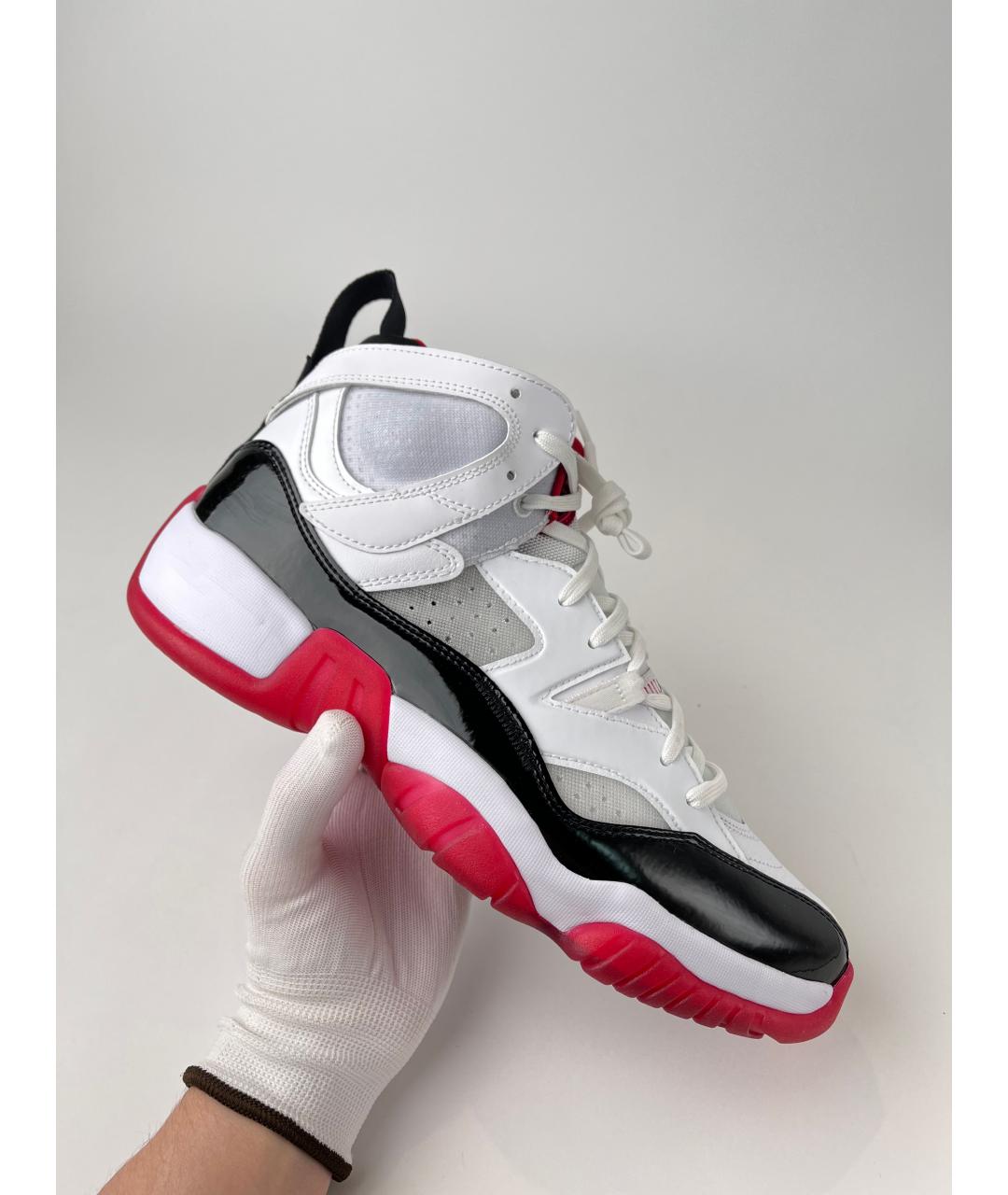 JORDAN Белые кожаные высокие кроссовки / кеды, фото 4