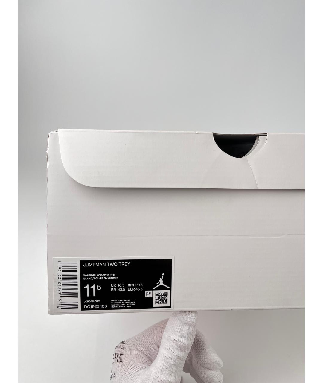 JORDAN Белые кожаные высокие кроссовки / кеды, фото 5