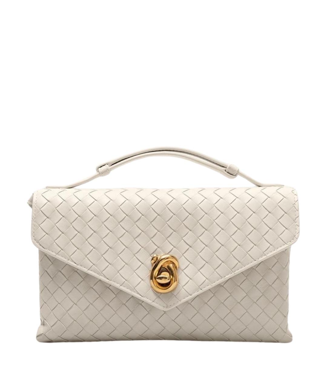 BOTTEGA VENETA Белая кожаная сумка с короткими ручками, фото 1