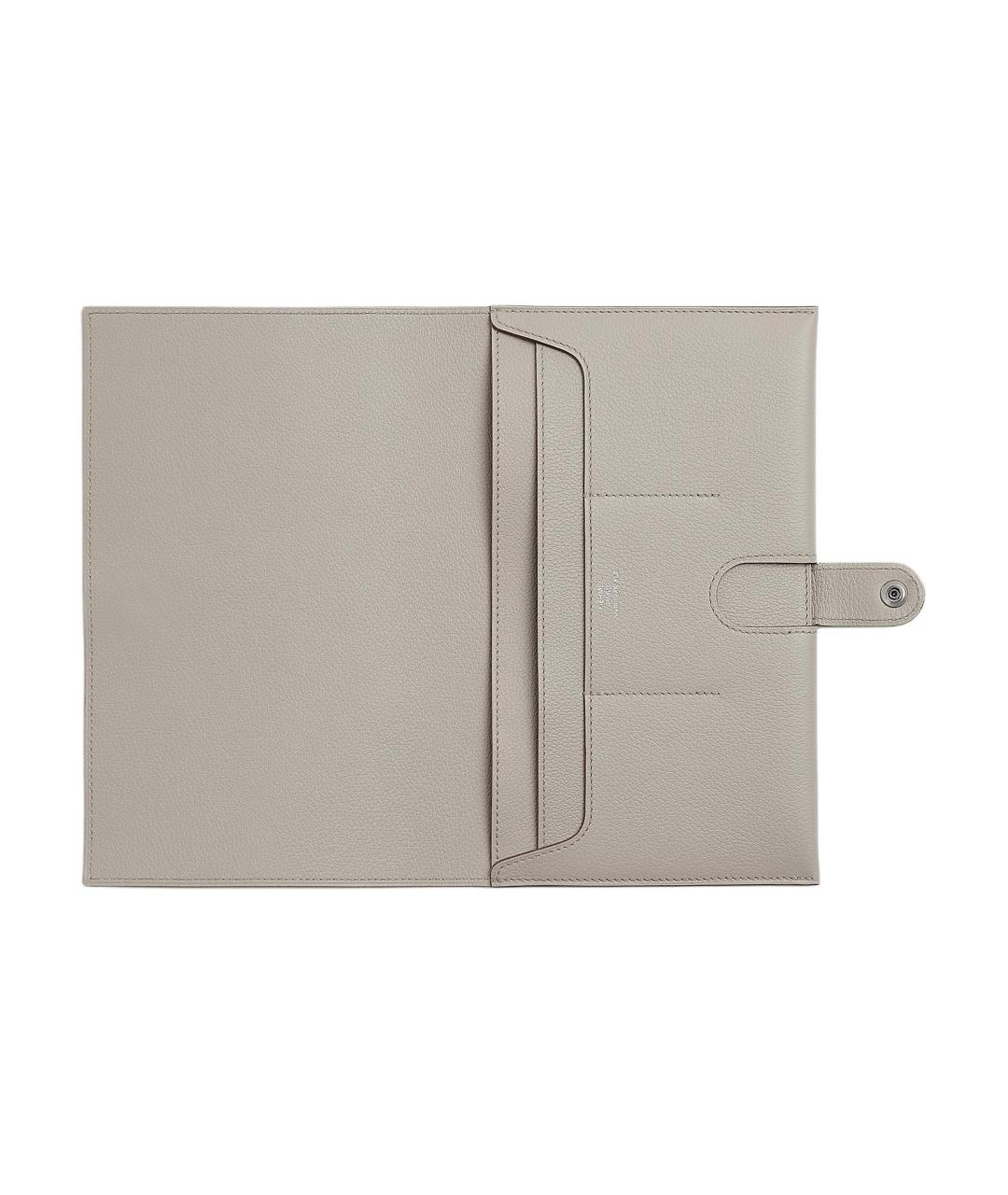 HERMES Серый кожаный кардхолдер, фото 2