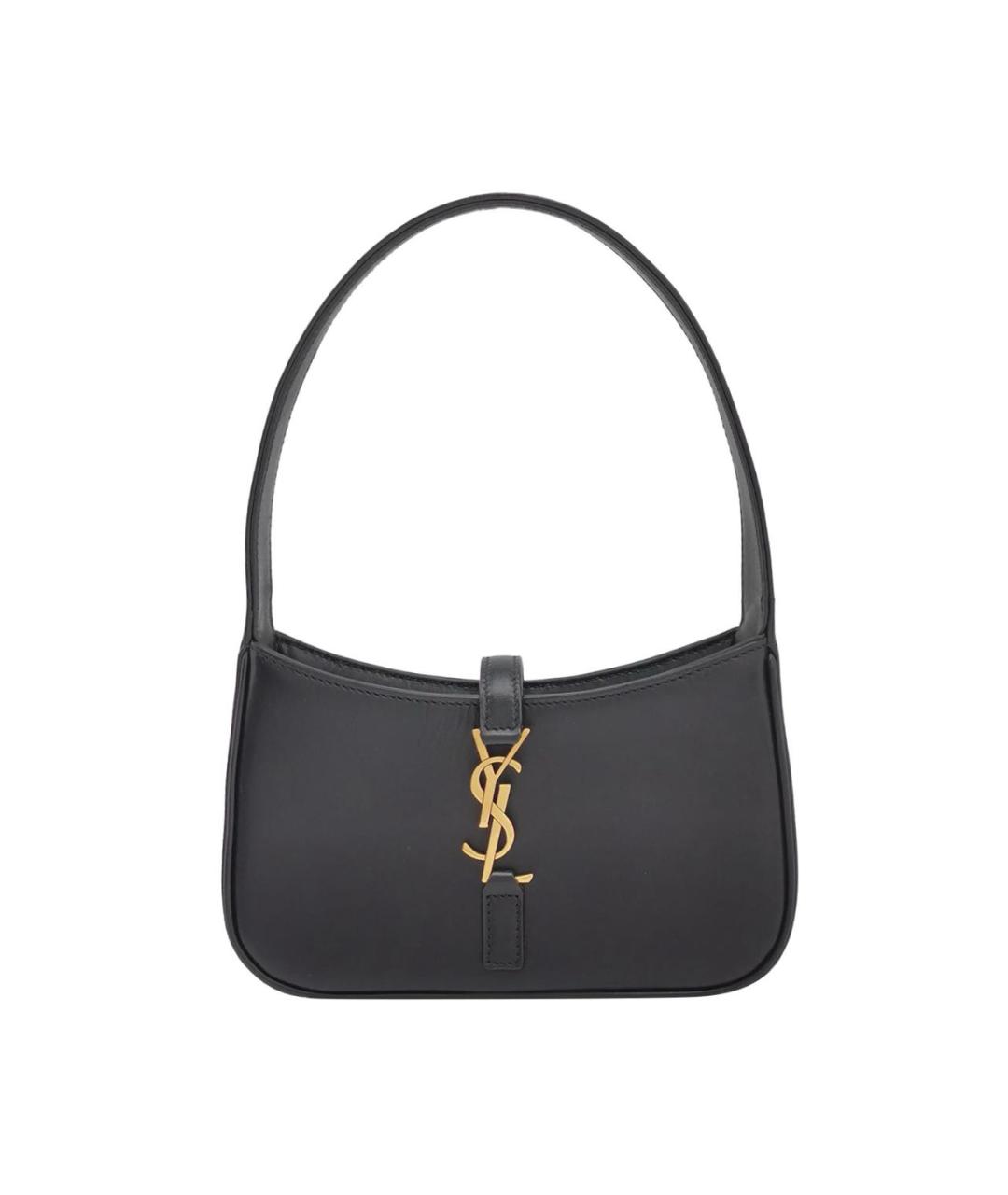 SAINT LAURENT Черная кожаная сумка с короткими ручками, фото 1