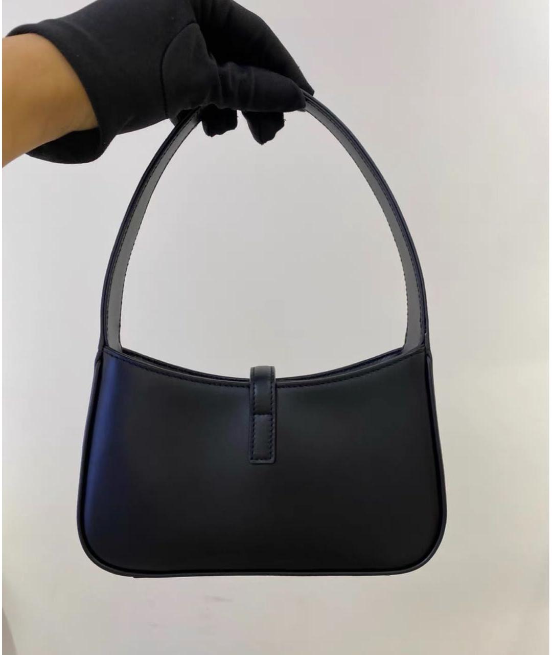 SAINT LAURENT Черная кожаная сумка с короткими ручками, фото 3