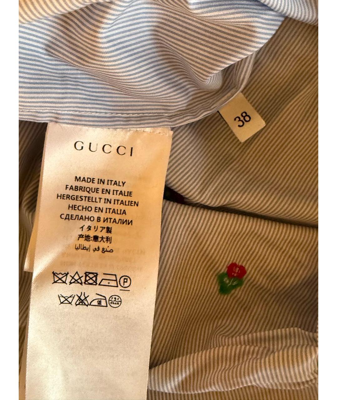GUCCI Голубая хлопковая рубашка, фото 4