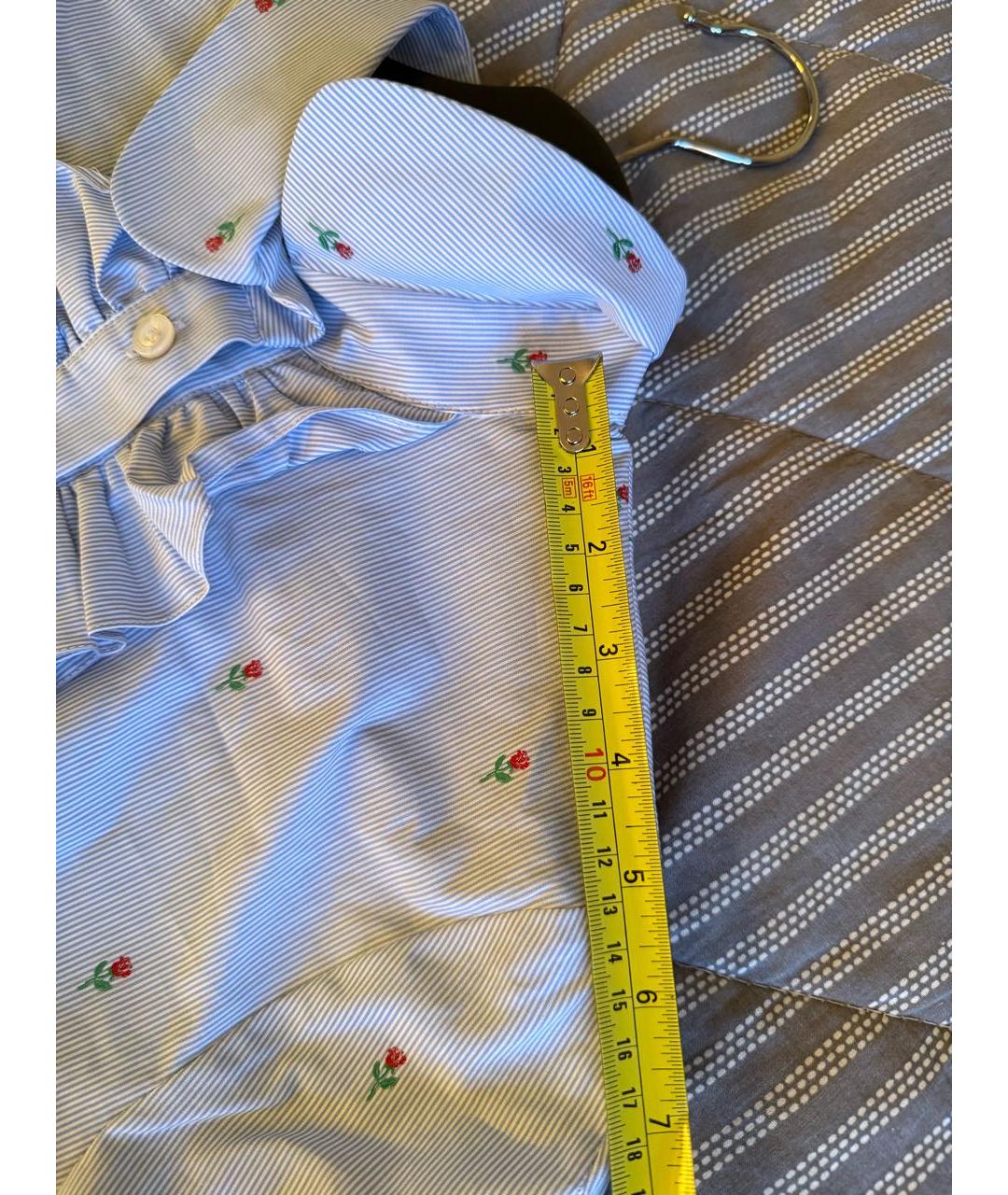 GUCCI Голубая хлопковая рубашка, фото 6