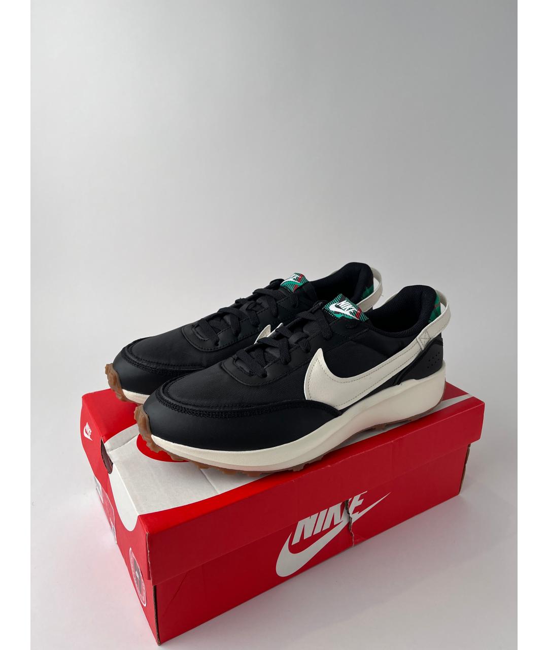 NIKE Черные кожаные низкие кроссовки / кеды, фото 2