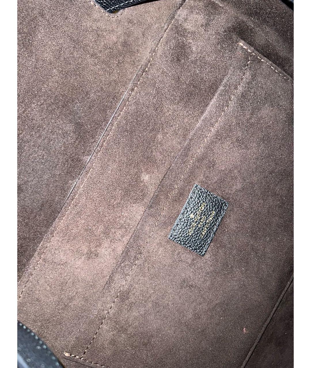 LOUIS VUITTON Черная кожаная сумка через плечо, фото 6