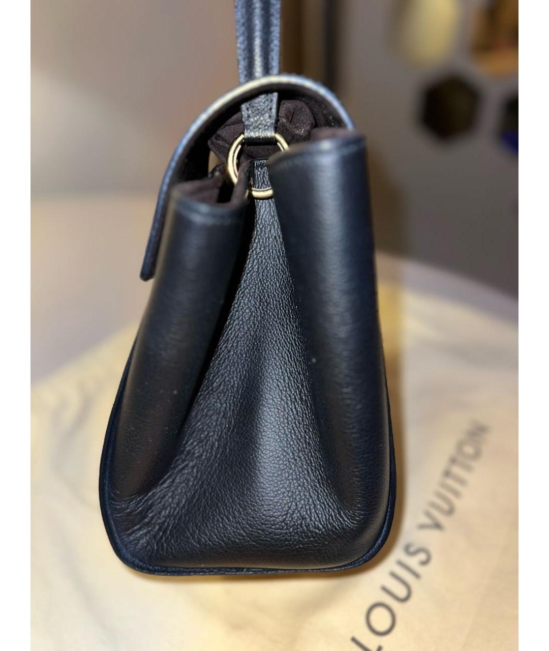 LOUIS VUITTON Черная кожаная сумка через плечо, фото 5