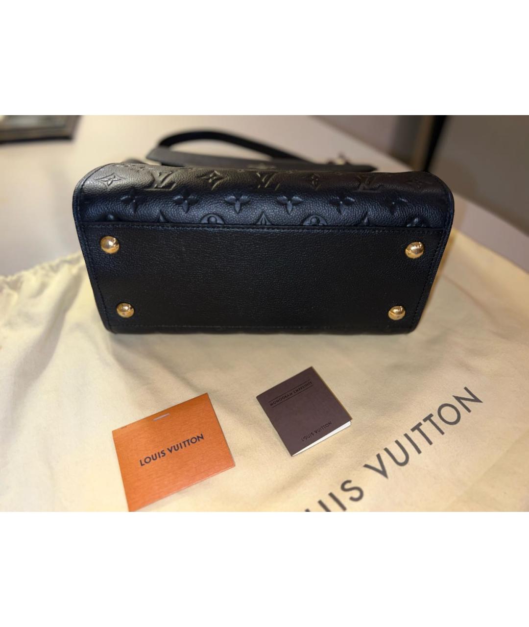 LOUIS VUITTON Черная кожаная сумка через плечо, фото 3