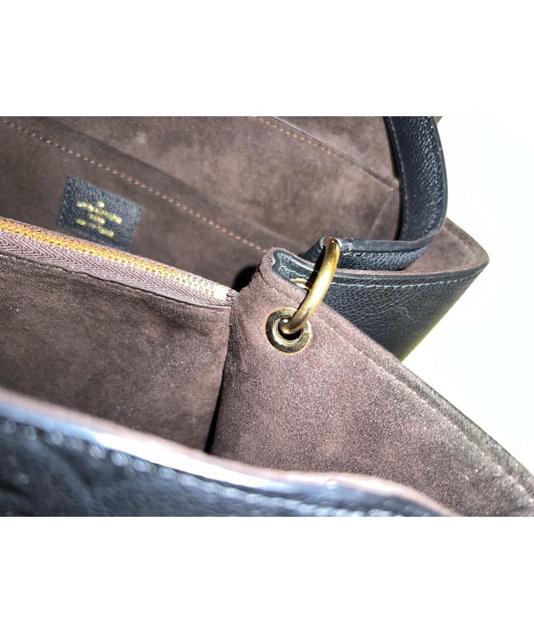 LOUIS VUITTON Черная кожаная сумка через плечо, фото 7