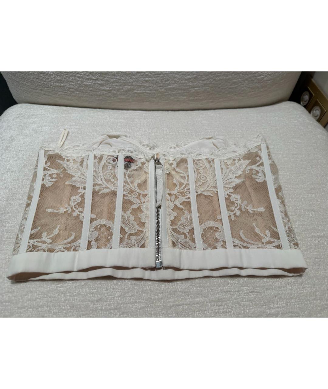 ALEXANDER MCQUEEN Белый кружевной корсет, фото 4