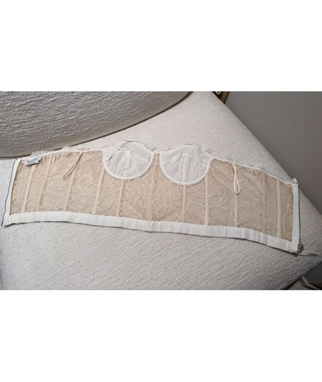 ALEXANDER MCQUEEN Белый кружевной корсет, фото 5