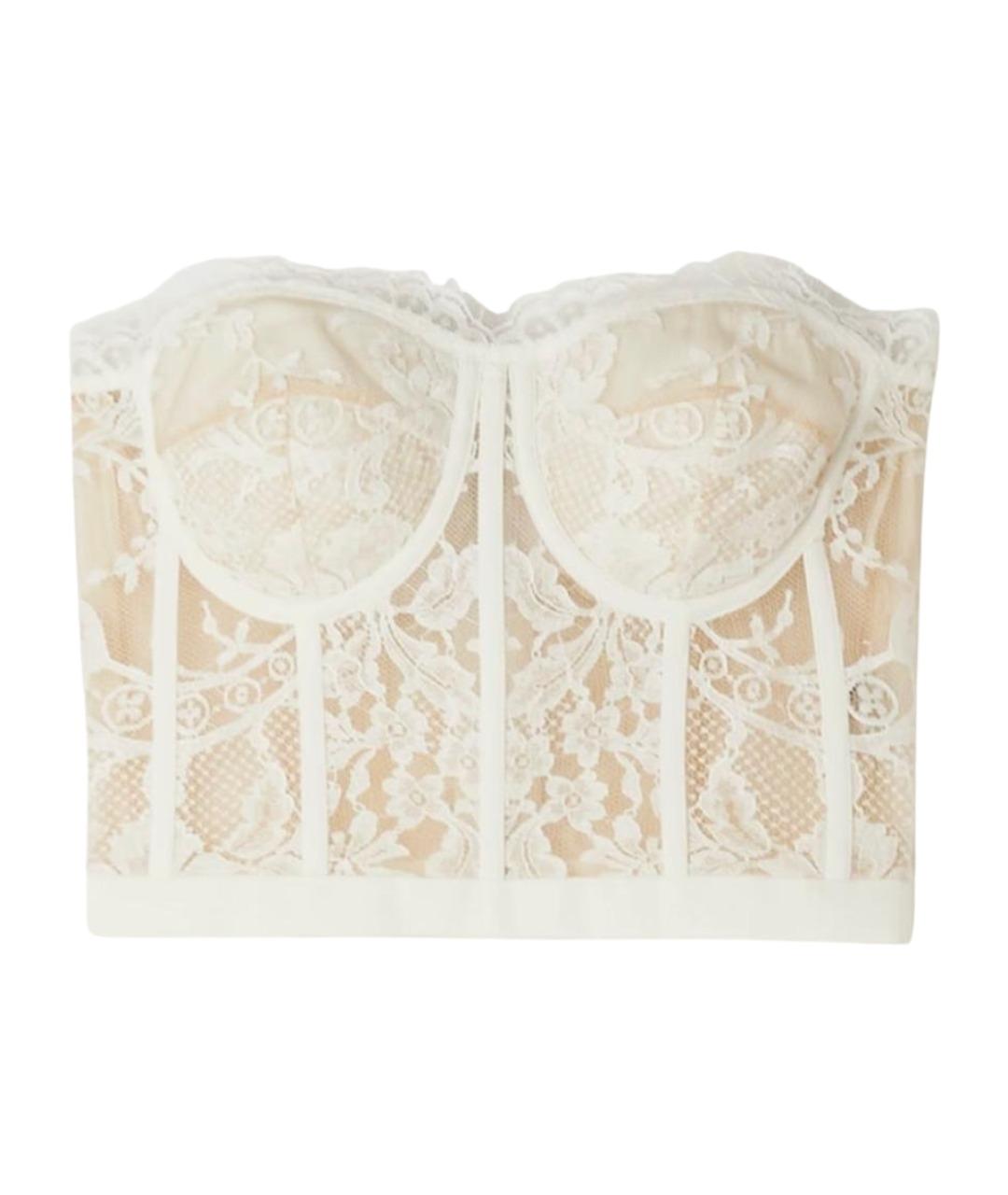 ALEXANDER MCQUEEN Белый кружевной корсет, фото 1