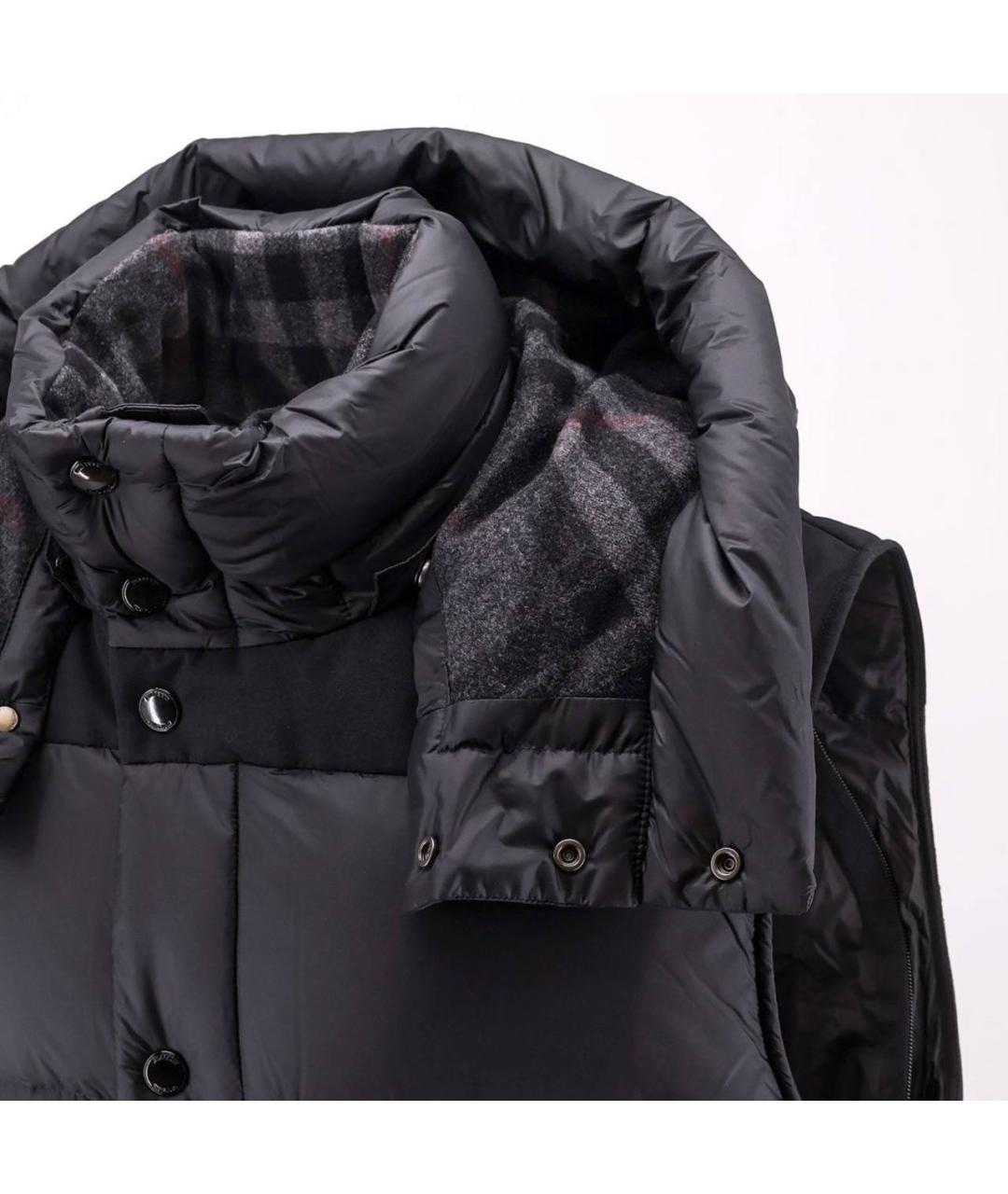 BURBERRY Черный полиамидовый пуховик, фото 3