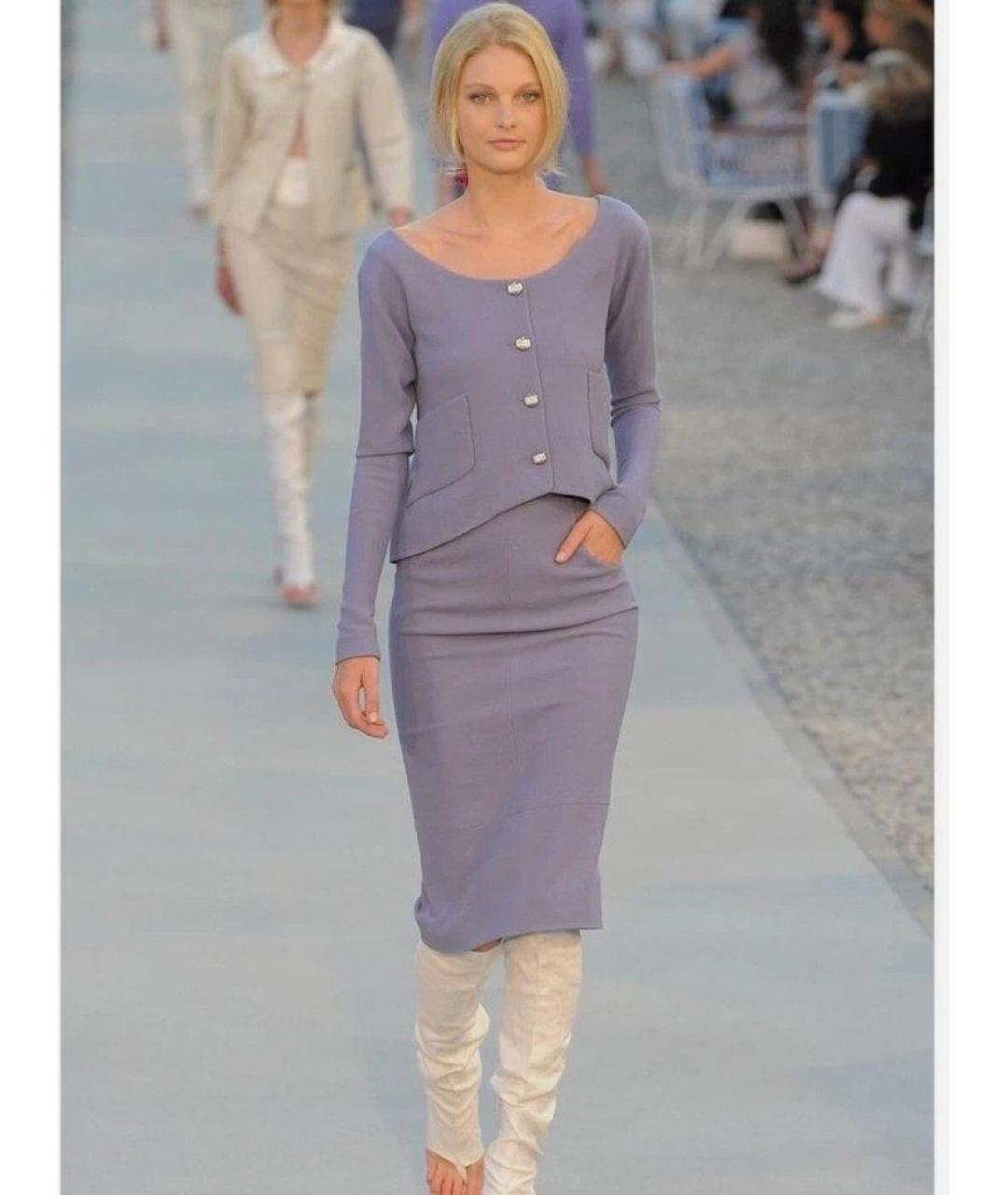 CHANEL Фиолетовый шерстяной костюм с юбками, фото 8