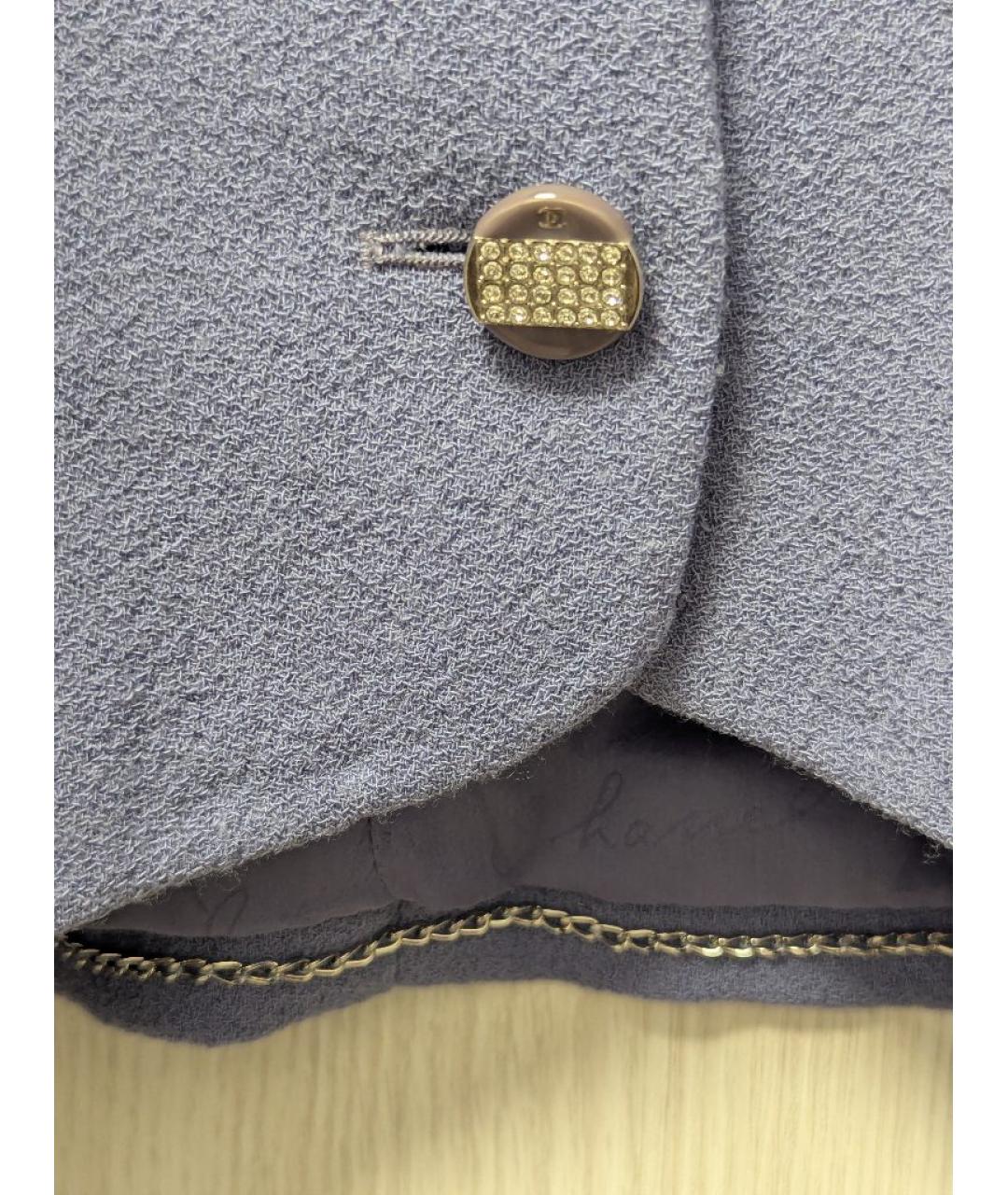 CHANEL Фиолетовый шерстяной костюм с юбками, фото 4