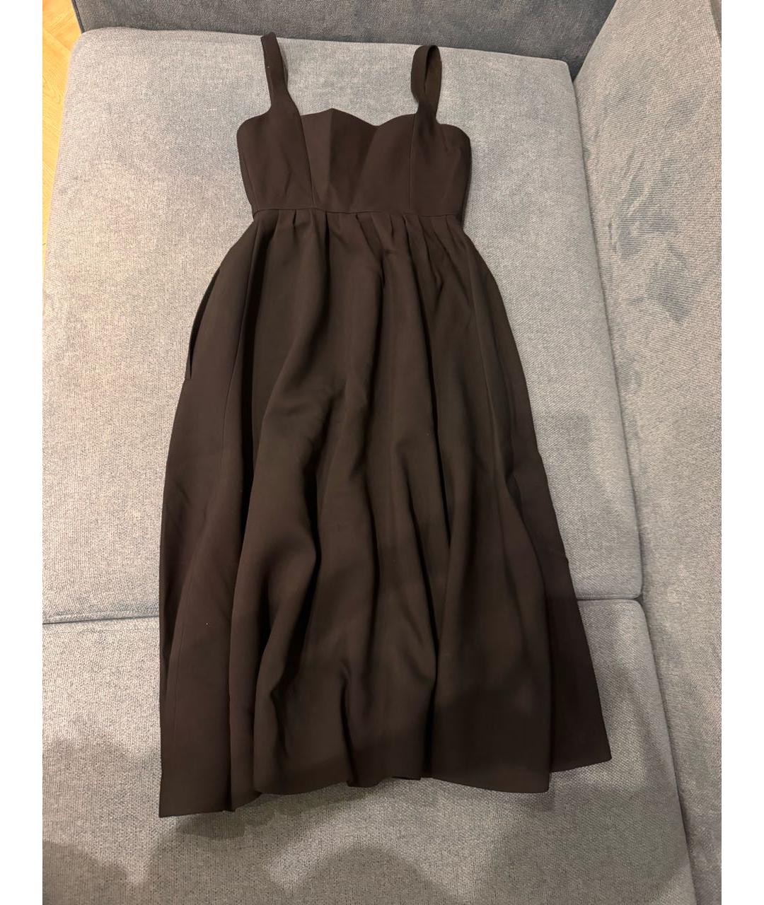 CHRISTIAN DIOR Черное шерстяное коктейльное платье, фото 5