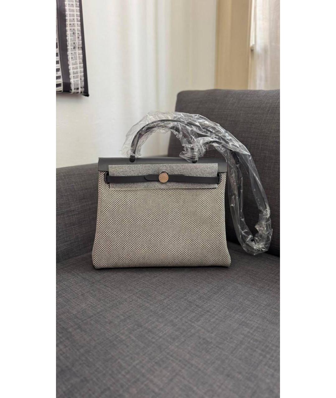 HERMES Антрацитовая сумка с короткими ручками, фото 4