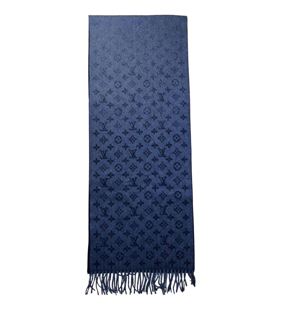 LOUIS VUITTON Темно-синий кашемировый шарф, фото 1