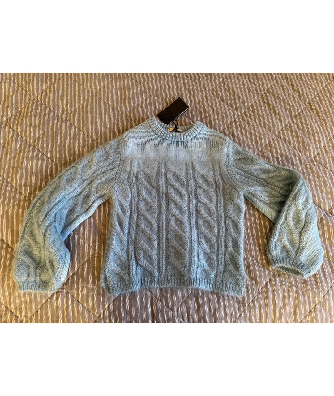 FENDI Голубой шерстяной джемпер / свитер, фото 8
