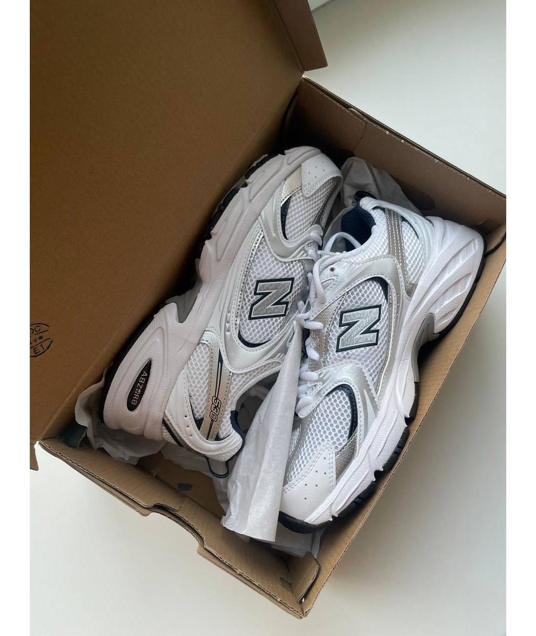 NEW BALANCE Белые текстильные кроссовки, фото 5