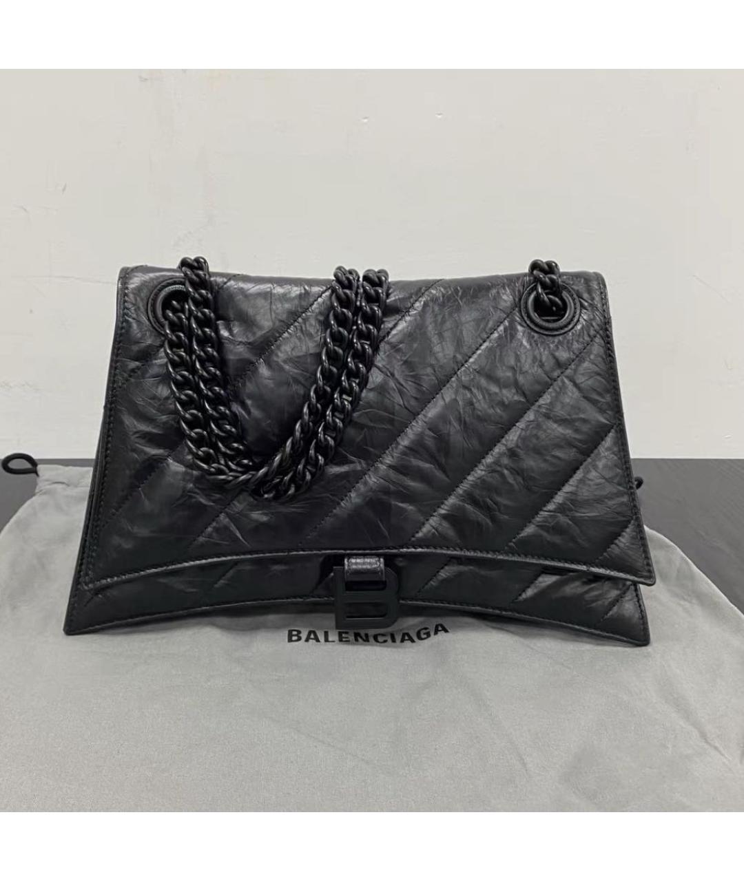 BALENCIAGA Черная кожаная сумка через плечо, фото 2