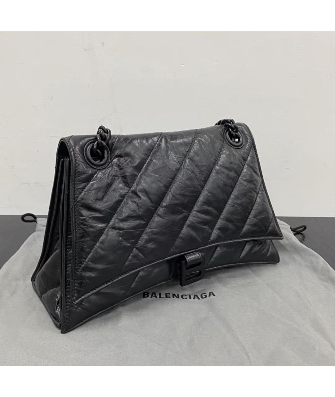 BALENCIAGA Черная кожаная сумка через плечо, фото 3