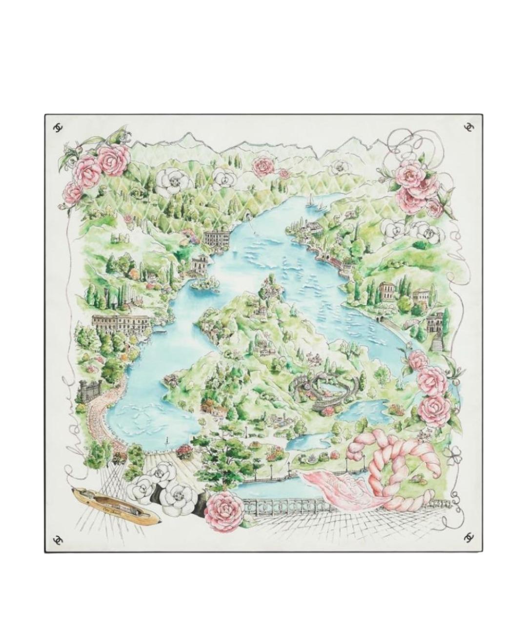 CHANEL Мульти шелковый платок, фото 1