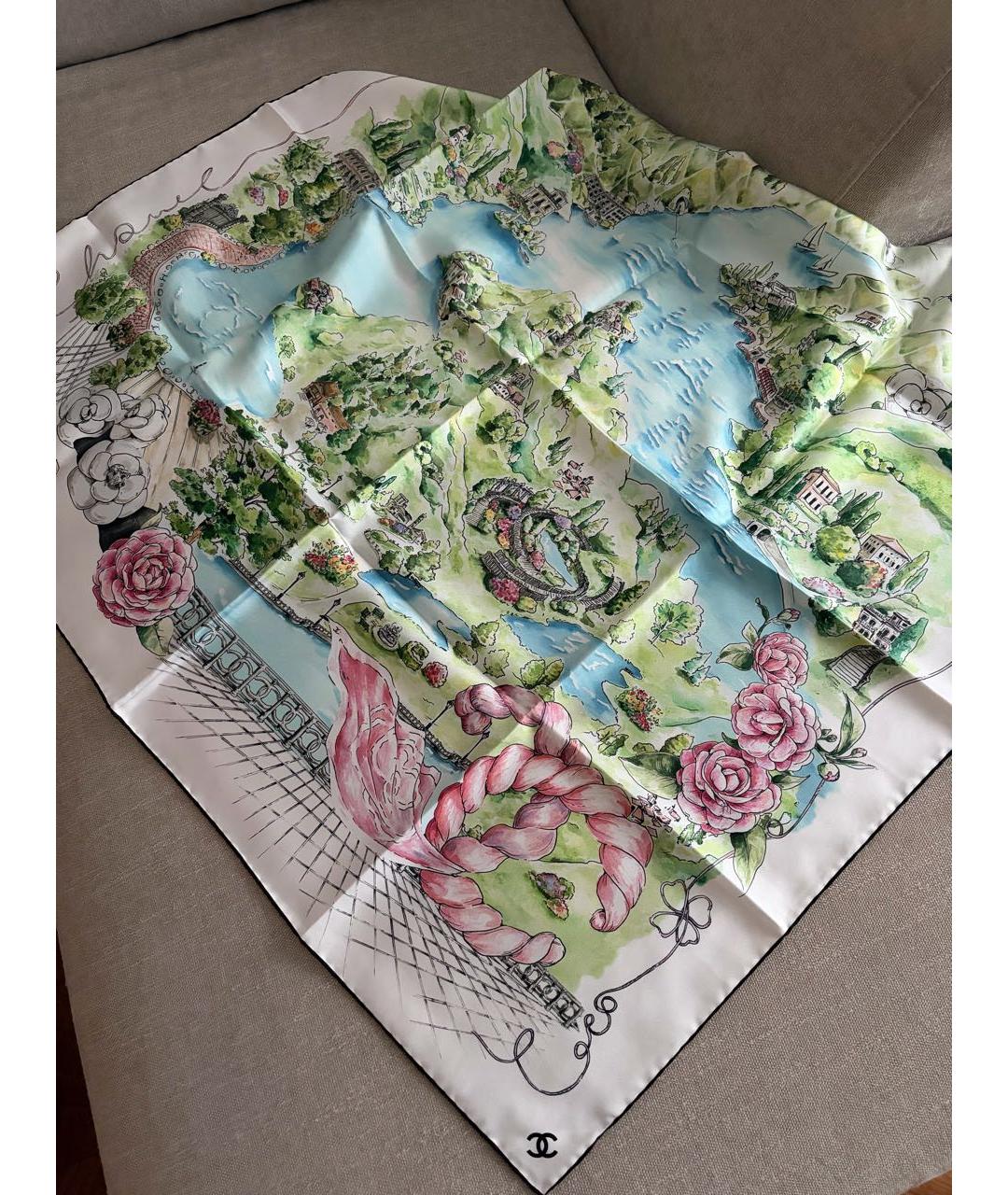 CHANEL Мульти шелковый платок, фото 2