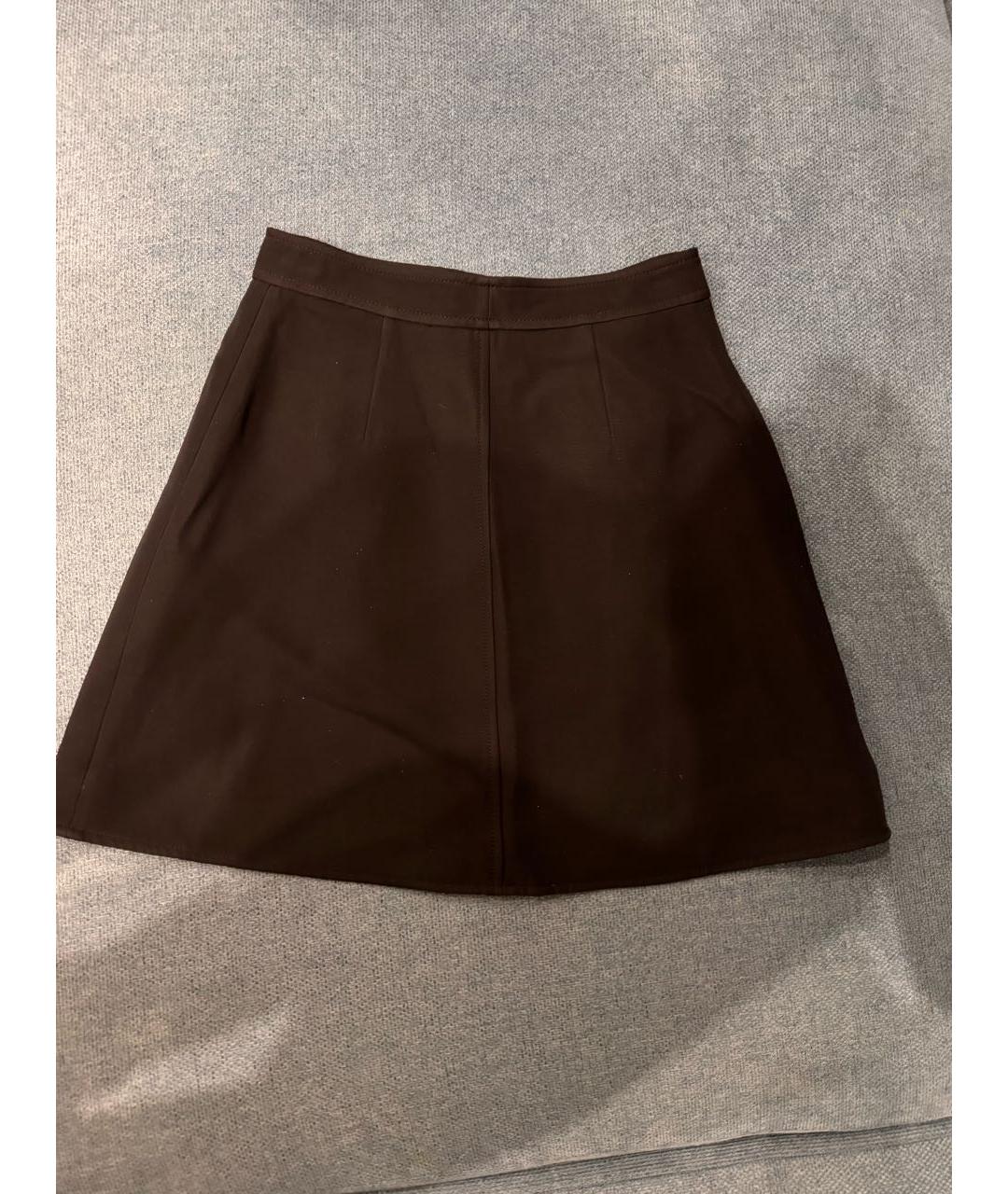 LOUIS VUITTON Черная шерстяная юбка мини, фото 2