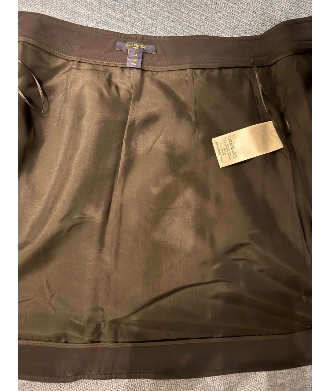 LOUIS VUITTON Черная шерстяная юбка мини, фото 4