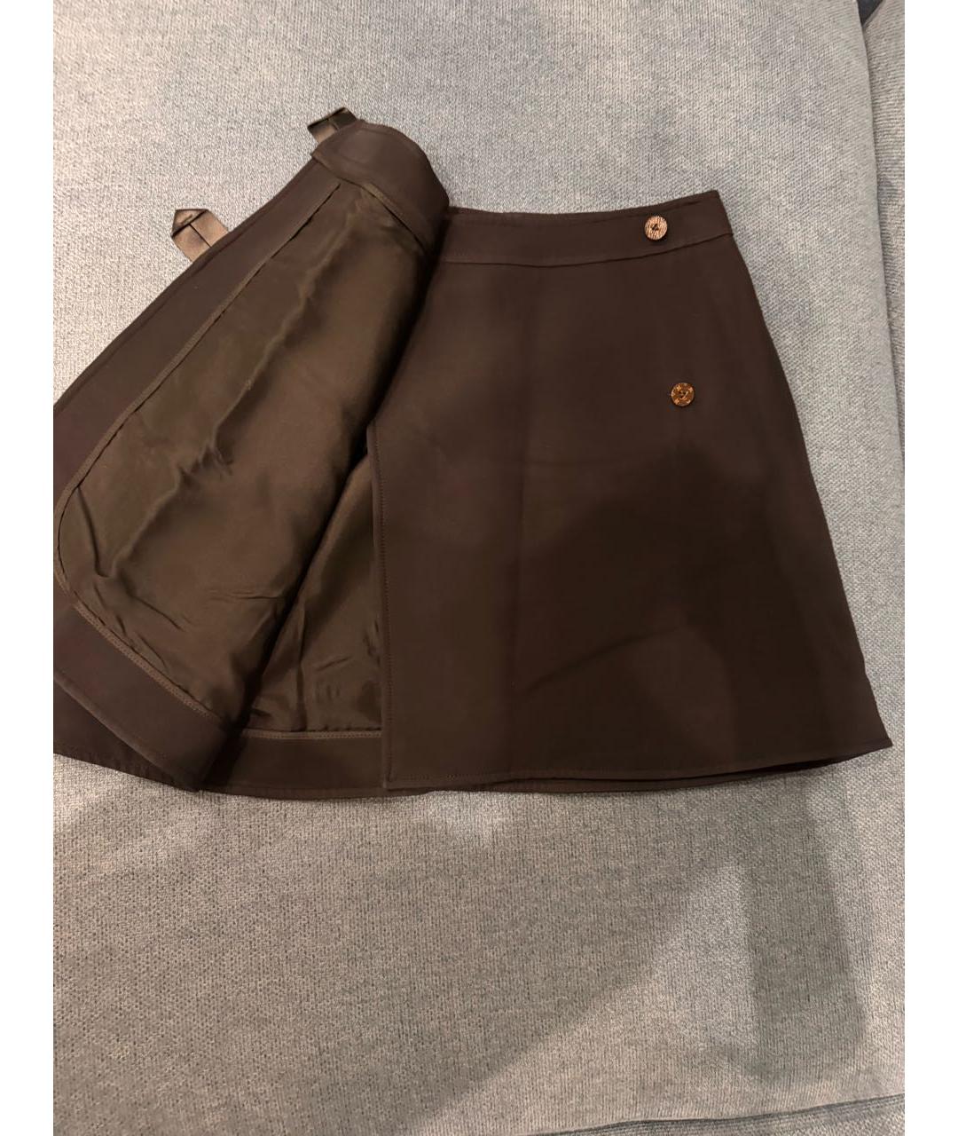 LOUIS VUITTON Черная шерстяная юбка мини, фото 3