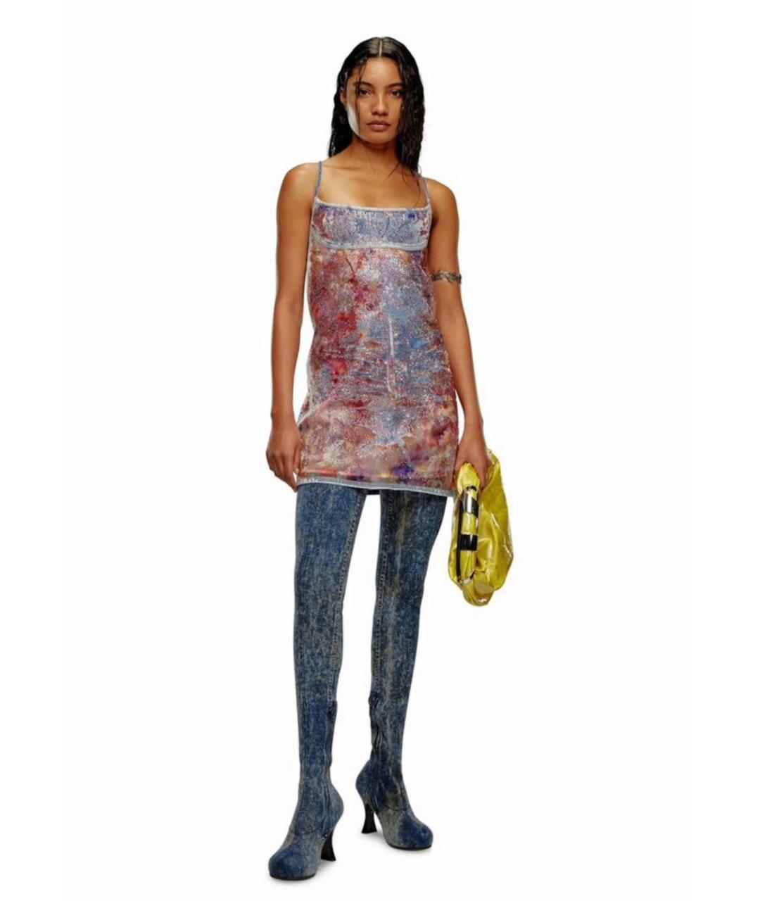 DIESEL Мульти деним коктейльное платье, фото 5