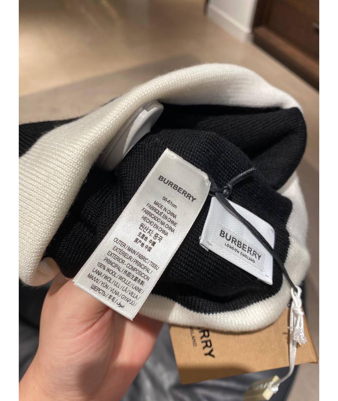 BURBERRY Черная шерстяная шапка, фото 2