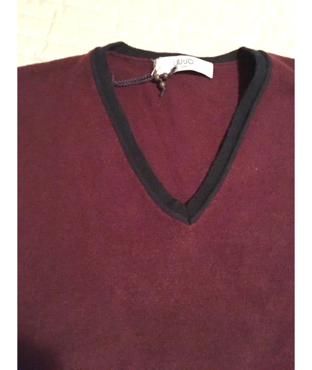 LIU JO Бордовый шерстяной джемпер / свитер, фото 4
