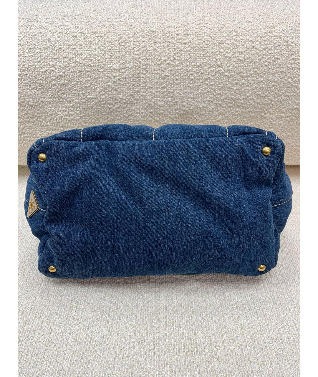 PRADA Синяя деним сумка с короткими ручками, фото 6