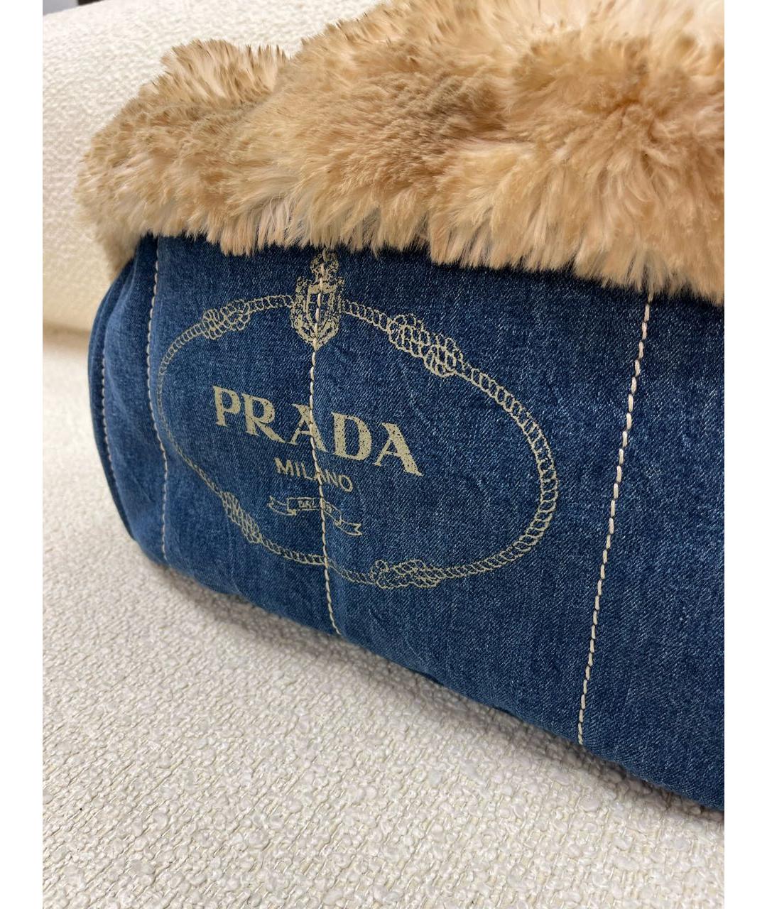 PRADA Синяя деним сумка с короткими ручками, фото 7