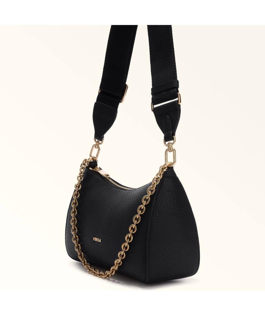 FURLA Черная кожаная сумка через плечо, фото 3