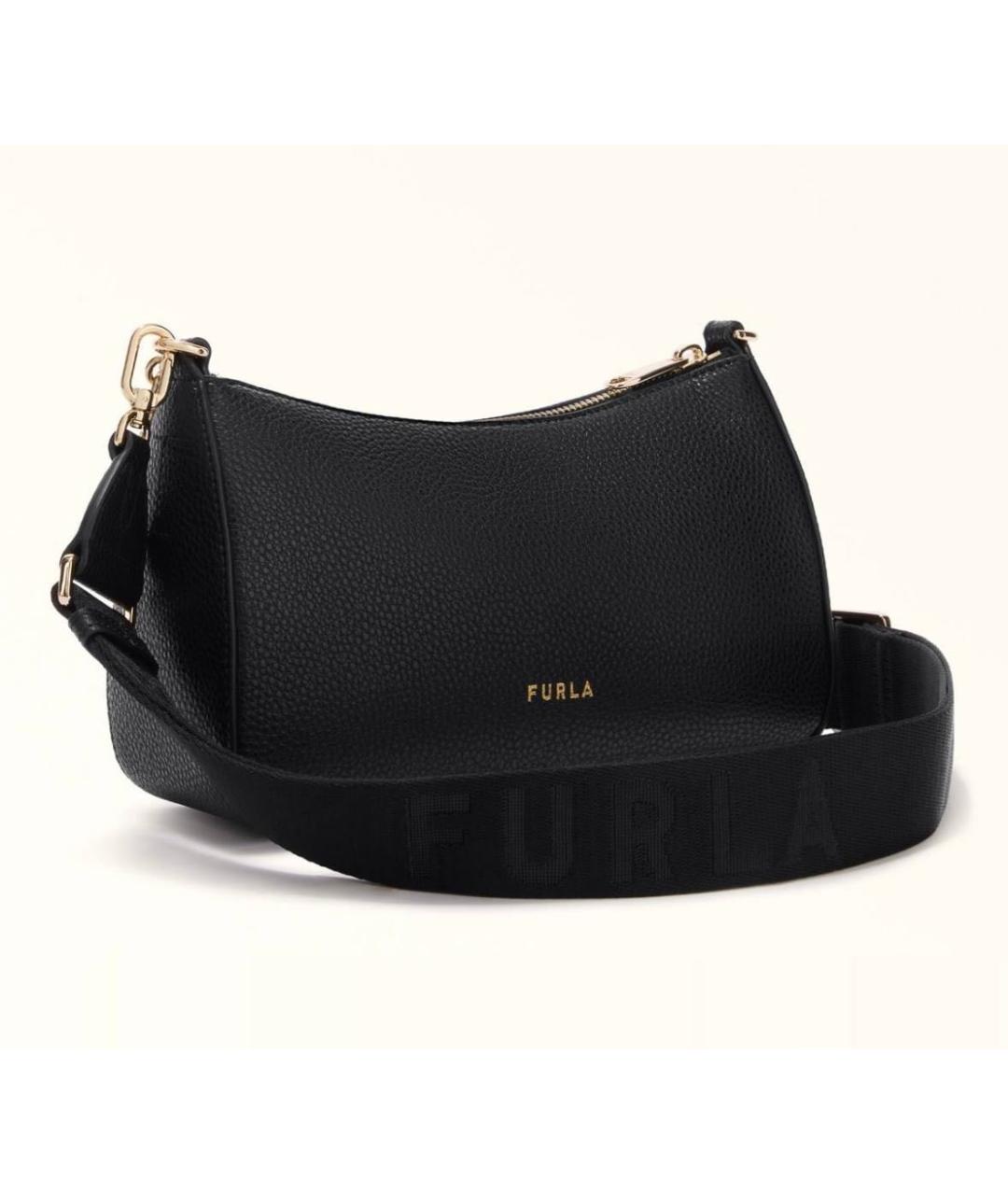 FURLA Черная кожаная сумка через плечо, фото 2