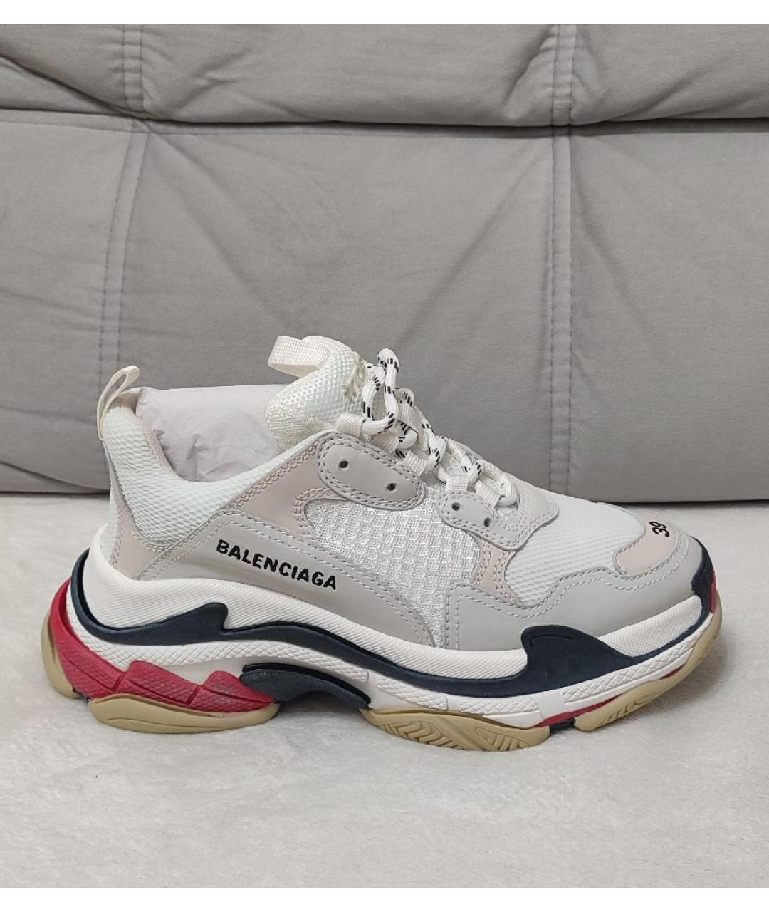 BALENCIAGA Белые текстильные кроссовки, фото 10