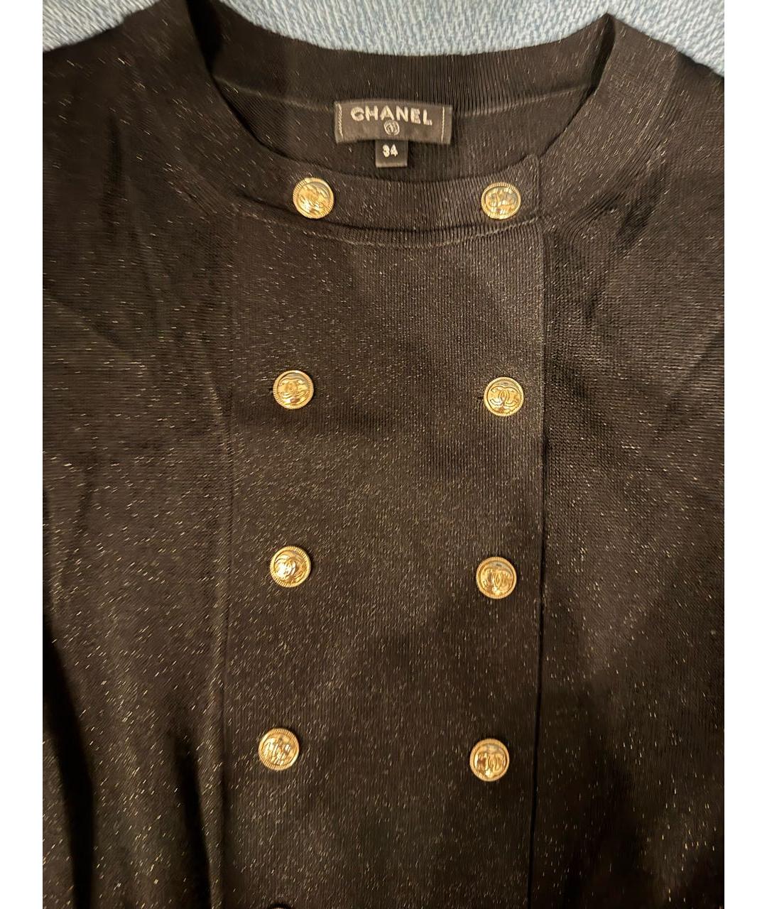 CHANEL Черное шерстяное коктейльное платье, фото 4