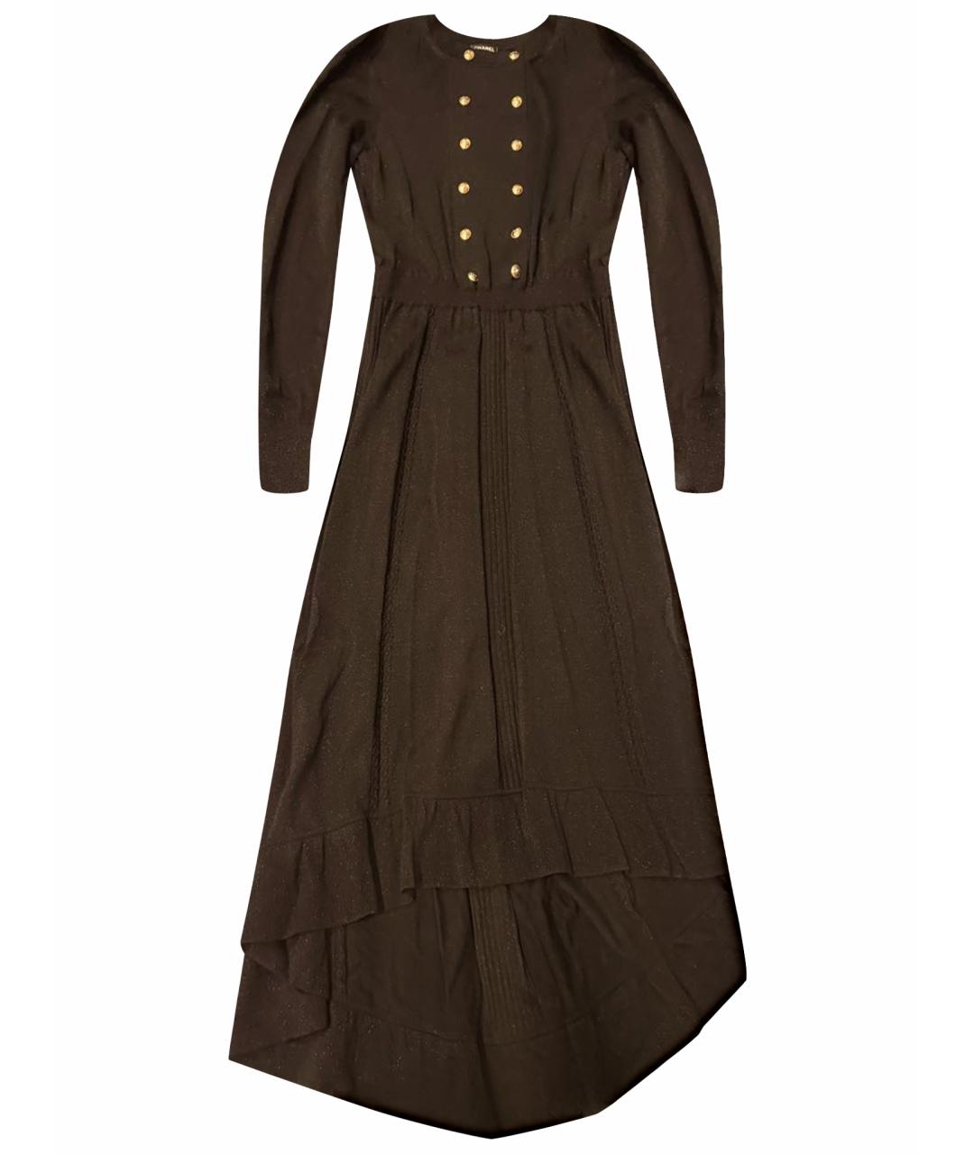 CHANEL Черное шерстяное коктейльное платье, фото 1