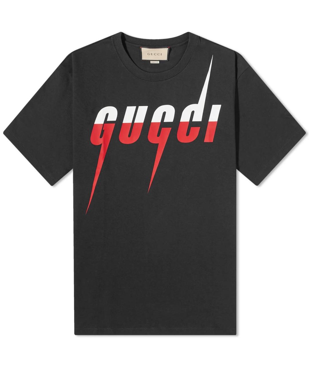 GUCCI Черная хлопковая футболка, фото 1