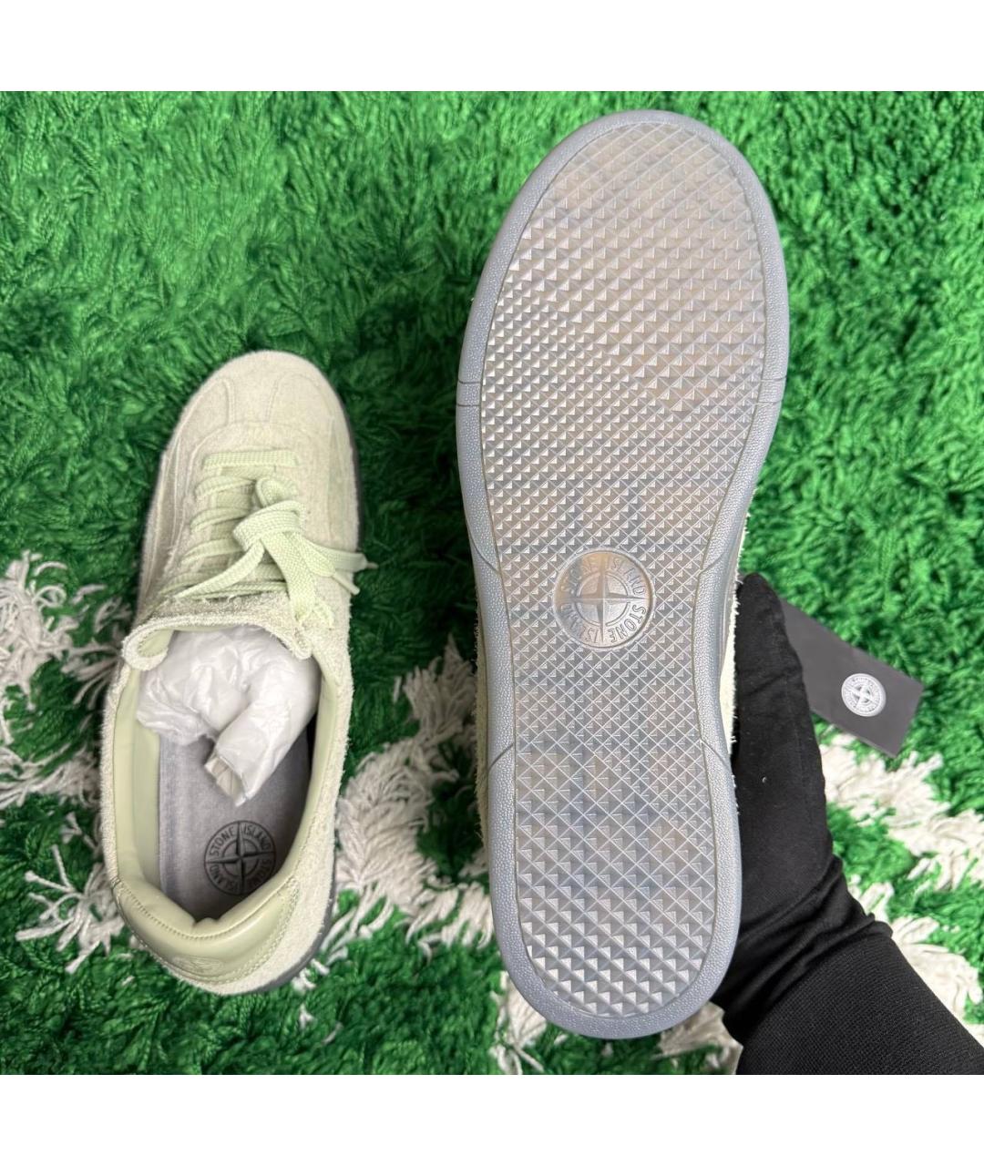 STONE ISLAND Серые замшевые низкие кроссовки / кеды, фото 5