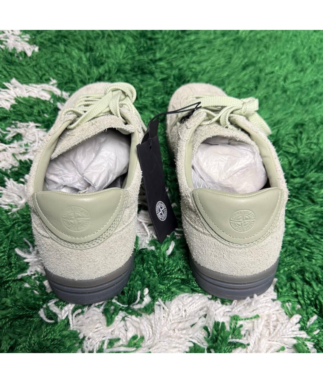 STONE ISLAND Серые замшевые низкие кроссовки / кеды, фото 4