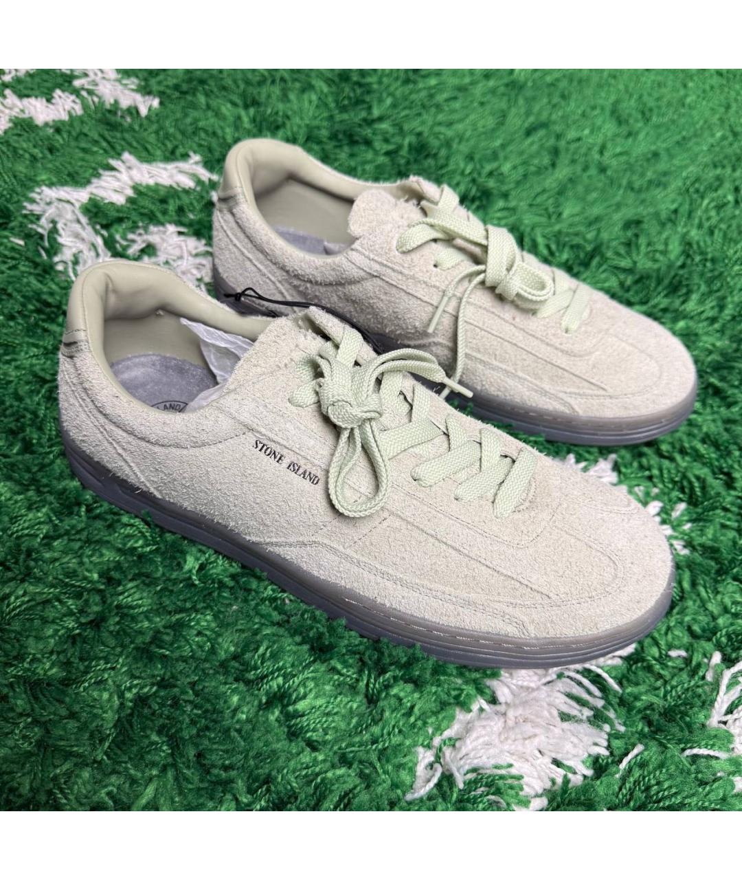 STONE ISLAND Серые замшевые низкие кроссовки / кеды, фото 3