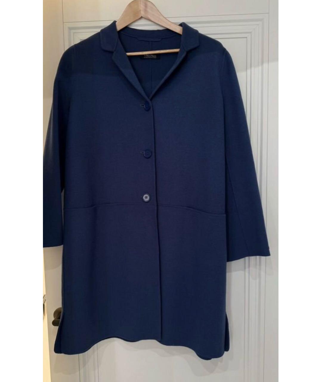 'S MAX MARA Голубое шерстяное пальто, фото 4