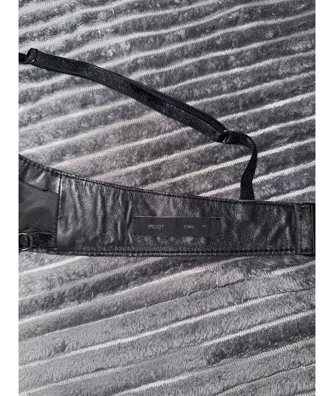 HELIOT EMIL Черная кожаная майка, фото 3